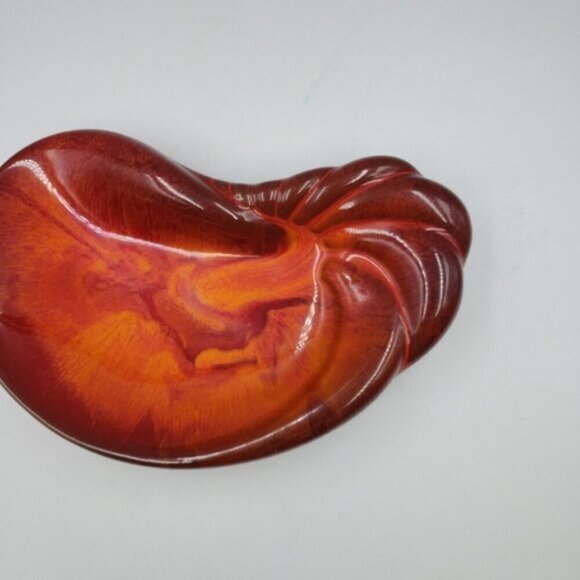 CCC Canada Pottery Red Orange Kidney Candy Trinket Dish - Picture 4 of 13
